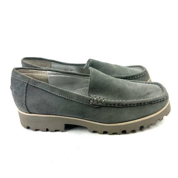 Donald Pliner Rio Loafer Gray Suede Leather Slip On Shoes Womens - Picture 5 of 12
